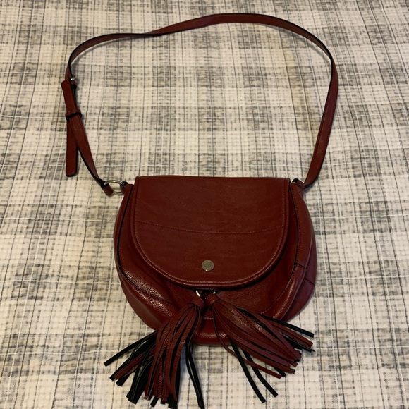 Calvin Klein Handbags - Calvin Klein red leather one shoulder hand bag with front tassel